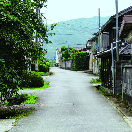 昔ながらの道幅で残る新宿街道